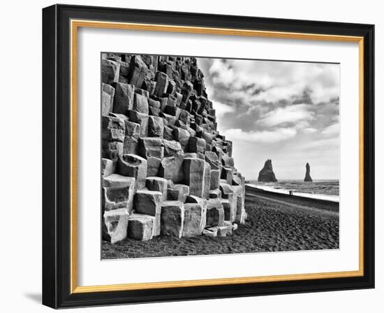 Basalt Columns and Sea Stacks, Reynisfjara, Iceland-Nadia Isakova-Framed Photographic Print