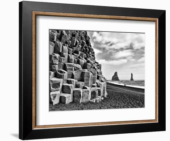 Basalt Columns and Sea Stacks, Reynisfjara, Iceland-Nadia Isakova-Framed Photographic Print