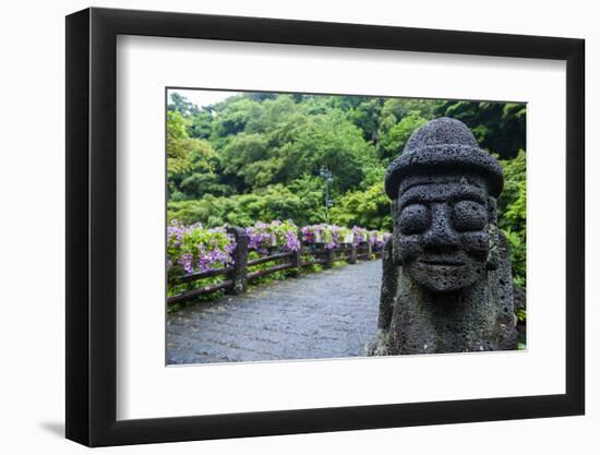 Basalt Statue in Seogwipo, Island of Jejudo, UNESCO World Heritage Site, South Korea, Asia-Michael-Framed Photographic Print