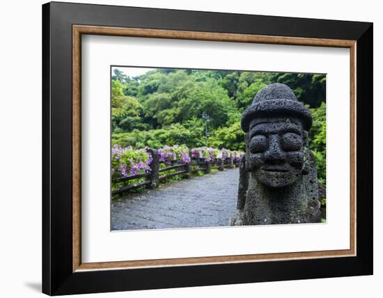 Basalt Statue in Seogwipo, Island of Jejudo, UNESCO World Heritage Site, South Korea, Asia-Michael-Framed Photographic Print