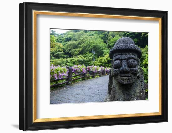 Basalt Statue in Seogwipo, Island of Jejudo, UNESCO World Heritage Site, South Korea, Asia-Michael-Framed Photographic Print