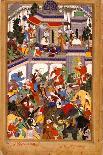 Akbar Visits the Shrine of Khwajah Mu'In Ad-Din Chishti at Ajmer, Ca 1590-Basawan-Framed Premier Image Canvas