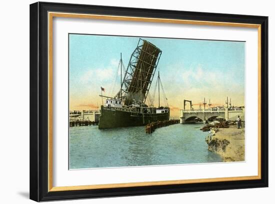 Bascule Bridge, Corpus Christi, Texas-null-Framed Art Print