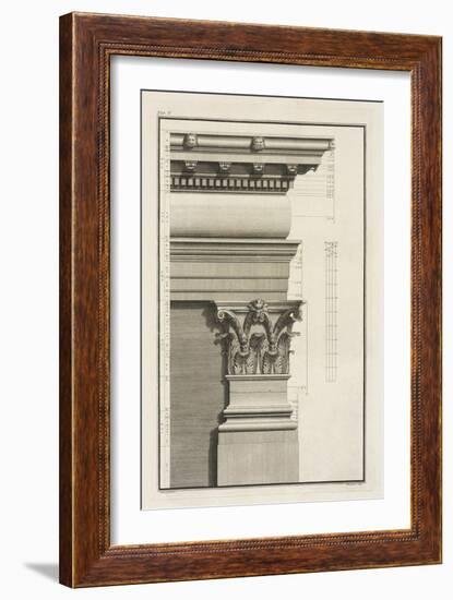 Base, Capital and Entablature of the Pilaster, 1753-Giovanni Battista Borra-Framed Giclee Print