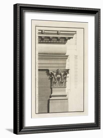 Base, Capital and Entablature of the Pilaster, 1753-Giovanni Battista Borra-Framed Giclee Print