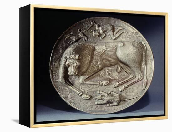 Base of the Gundestrup cauldron, 2nd or 1st century BC-Werner Forman-Framed Premier Image Canvas