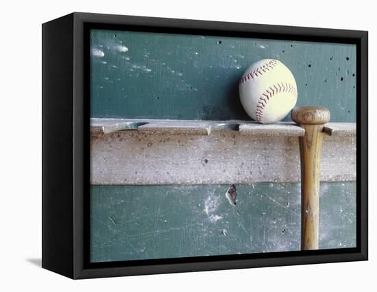 Baseball and Bat on Rack-Lawrence Manning-Framed Premier Image Canvas