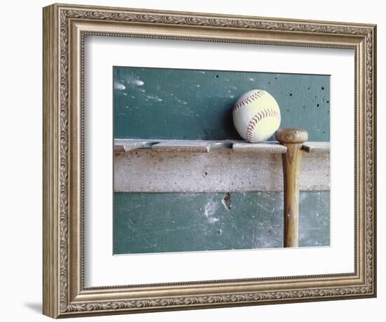 Baseball and Bat on Rack-Lawrence Manning-Framed Photographic Print