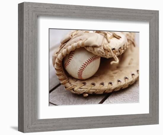 Baseball and Glove-null-Framed Photographic Print