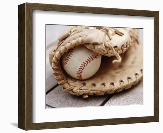 Baseball and Glove-null-Framed Photographic Print