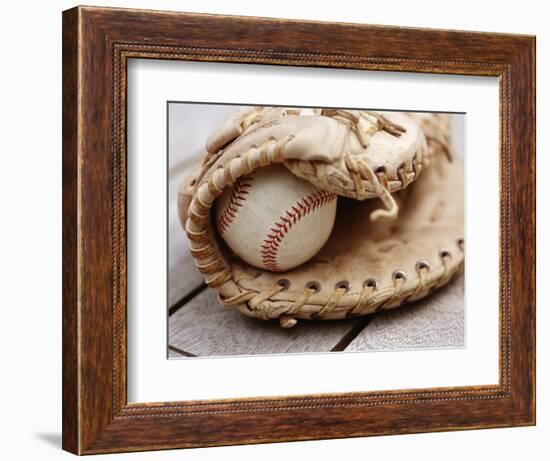 Baseball and Glove-null-Framed Photographic Print