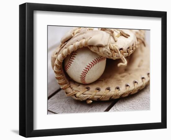 Baseball and Glove-null-Framed Photographic Print