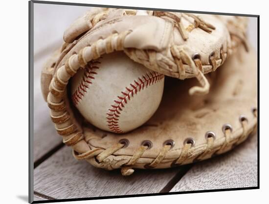 Baseball and Glove-null-Mounted Photographic Print