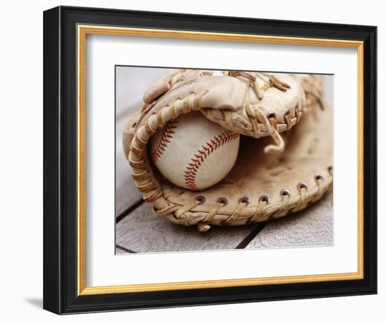 Baseball and Glove-null-Framed Photographic Print