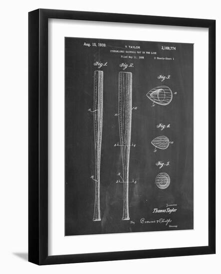 Baseball Bat Patent 1938-null-Framed Art Print