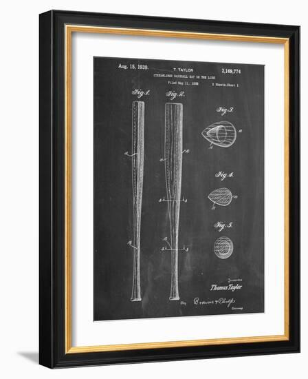 Baseball Bat Patent 1938-null-Framed Art Print
