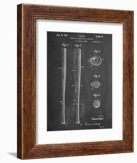 Baseball Bat Patent 1938-null-Framed Art Print