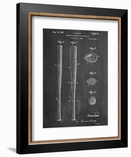 Baseball Bat Patent 1938-null-Framed Art Print