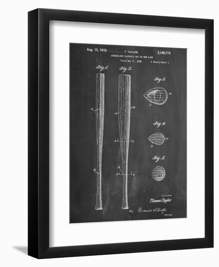 Baseball Bat Patent 1938-null-Framed Art Print