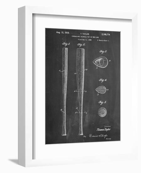 Baseball Bat Patent 1938-null-Framed Art Print