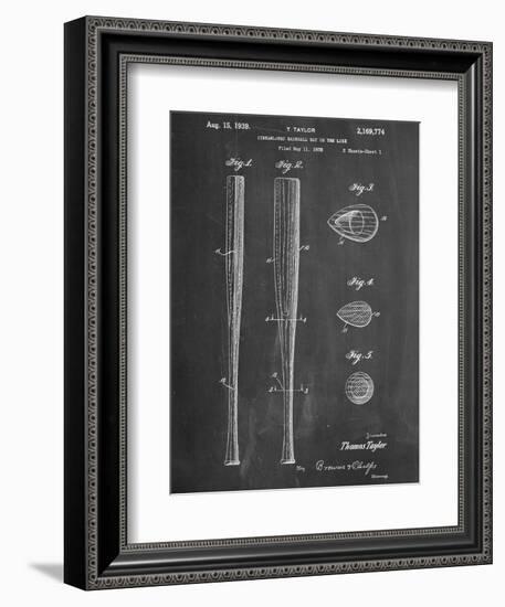 Baseball Bat Patent 1938-null-Framed Art Print