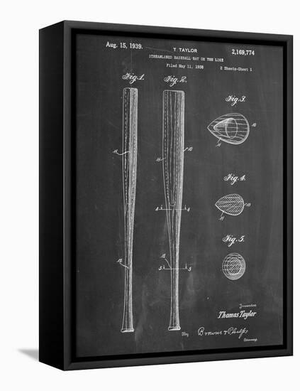 Baseball Bat Patent 1938-null-Framed Stretched Canvas