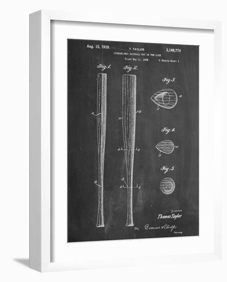 Baseball Bat Patent 1938-null-Framed Premium Giclee Print