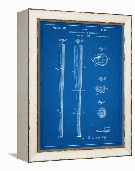 Baseball Bat Patent 1938-null-Framed Stretched Canvas