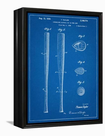Baseball Bat Patent 1938-null-Framed Stretched Canvas