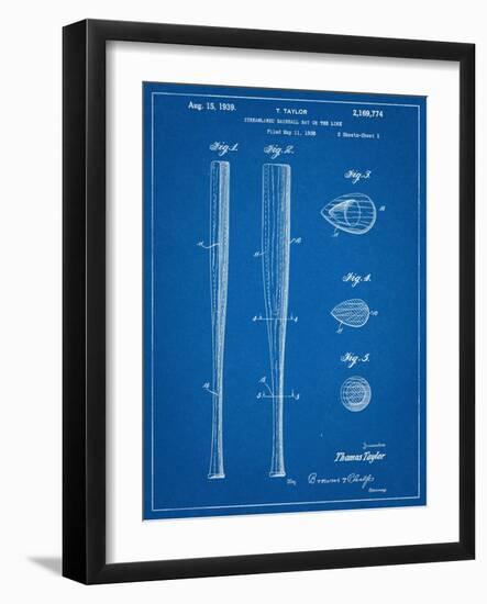 Baseball Bat Patent 1938-null-Framed Art Print