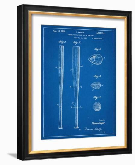 Baseball Bat Patent 1938-null-Framed Art Print