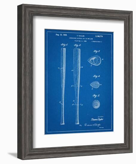 Baseball Bat Patent 1938-null-Framed Art Print