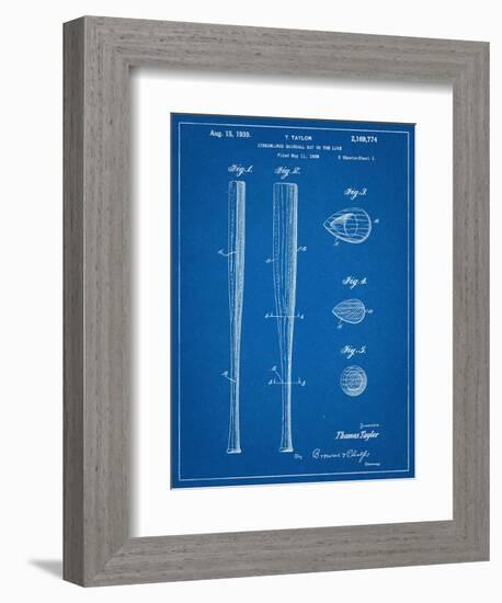 Baseball Bat Patent 1938-null-Framed Art Print