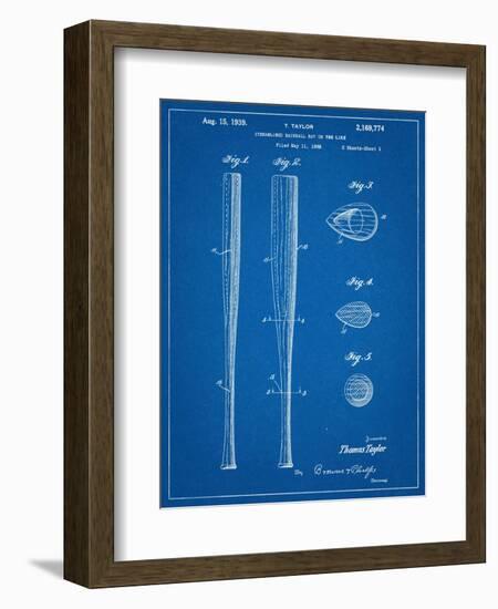 Baseball Bat Patent 1938-null-Framed Art Print