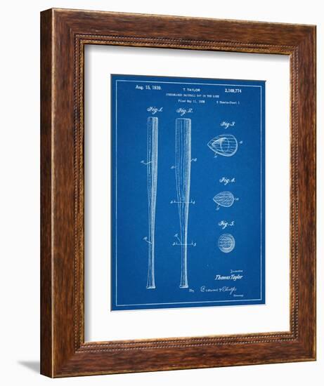 Baseball Bat Patent 1938-null-Framed Art Print