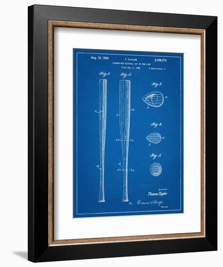 Baseball Bat Patent 1938-null-Framed Art Print