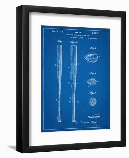 Baseball Bat Patent 1938-null-Framed Art Print