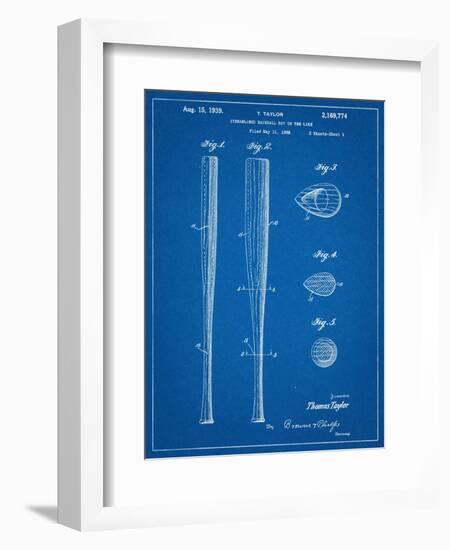 Baseball Bat Patent 1938-null-Framed Art Print