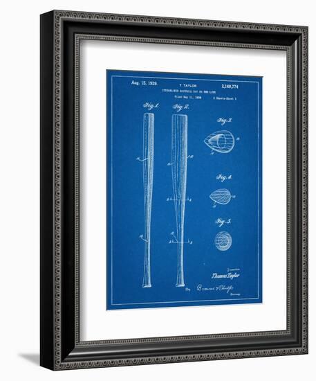 Baseball Bat Patent 1938-null-Framed Art Print