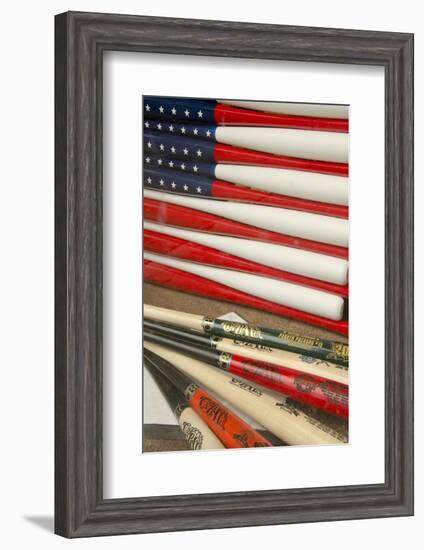 Baseball Bats Made into a Us Flag, Cooperstown, New York, USA-Cindy Miller Hopkins-Framed Photographic Print