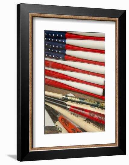 Baseball Bats Made into a Us Flag, Cooperstown, New York, USA-Cindy Miller Hopkins-Framed Photographic Print