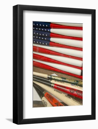 Baseball Bats Made into a Us Flag, Cooperstown, New York, USA-Cindy Miller Hopkins-Framed Photographic Print