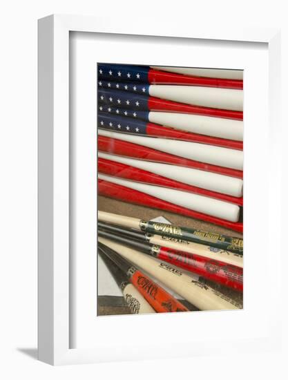 Baseball Bats Made into a Us Flag, Cooperstown, New York, USA-Cindy Miller Hopkins-Framed Photographic Print