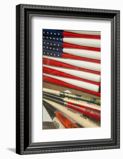 Baseball Bats Made into a Us Flag, Cooperstown, New York, USA-Cindy Miller Hopkins-Framed Photographic Print