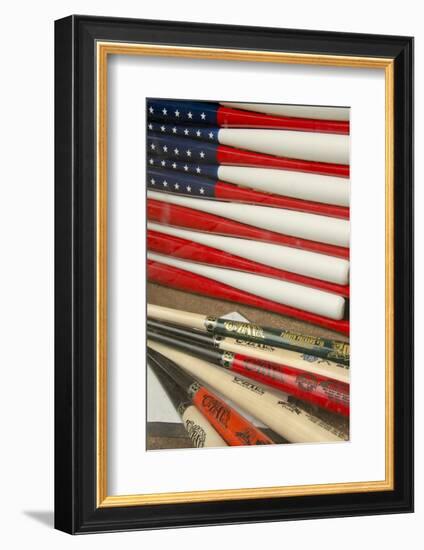 Baseball Bats Made into a Us Flag, Cooperstown, New York, USA-Cindy Miller Hopkins-Framed Photographic Print