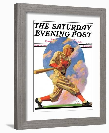 "Baseball Batter," Saturday Evening Post Cover, May 28, 1932-J.F. Kernan-Framed Giclee Print