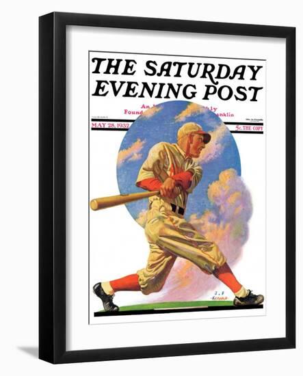 "Baseball Batter," Saturday Evening Post Cover, May 28, 1932-J.F. Kernan-Framed Giclee Print