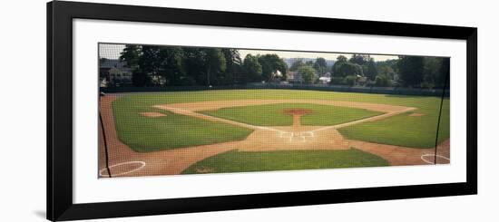 Baseball Diamond Looked Through the Net, Doubleday Field, Cooperstown, Venango County, Pennsylvania-null-Framed Photographic Print