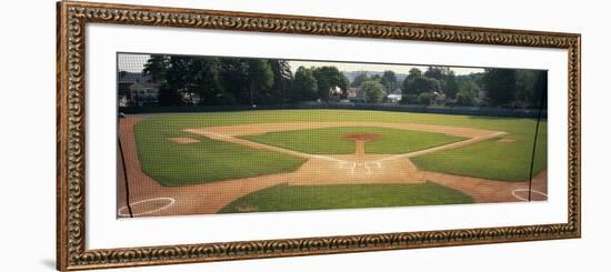 Baseball Diamond Looked Through the Net, Doubleday Field, Cooperstown, Venango County, Pennsylvania-null-Framed Photographic Print