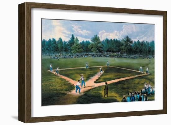 Baseball Diamond-Currier & Ives-Framed Art Print